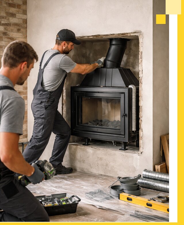 Установка каминных топок в Лениногорске: монтаж, подключение