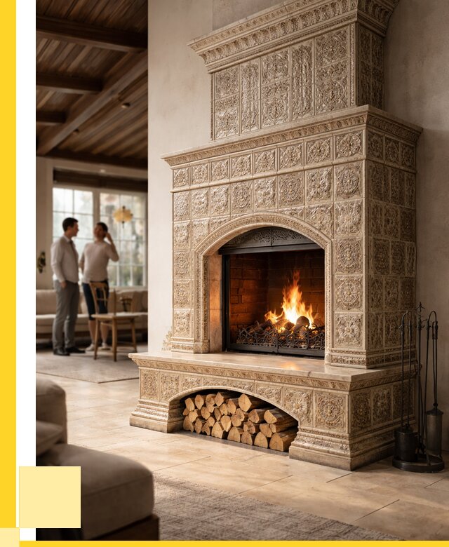 Купить изразцовый камин в Лениногорске от 258000 р. | ЭриданЛнр