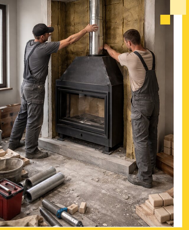 Изготовление и монтаж закрытых каминов в Лениногорске под ключ