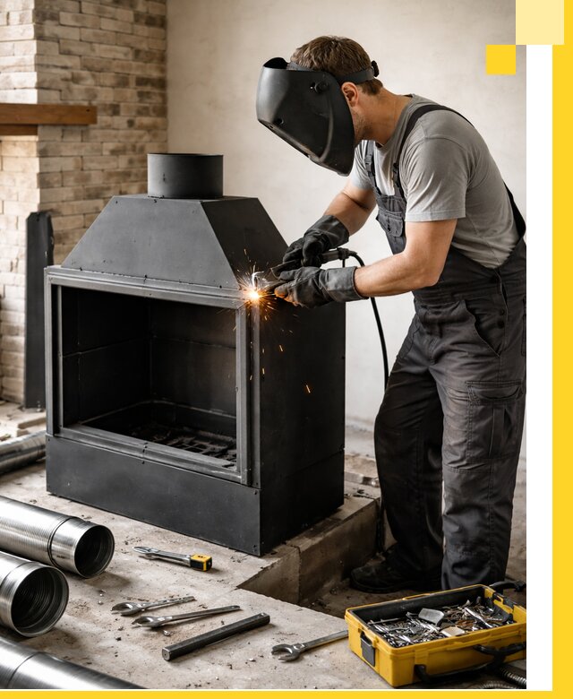 Продажа и установка металлических каминов в Лениногорске под ключ