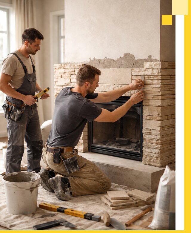 Установка и монтаж каминов для загородного дома в Лениногорске