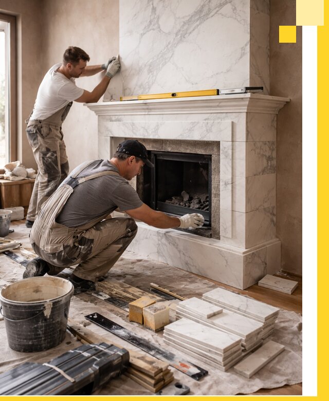 Отделка каминов в Лениногорске качественные облицовочные работы