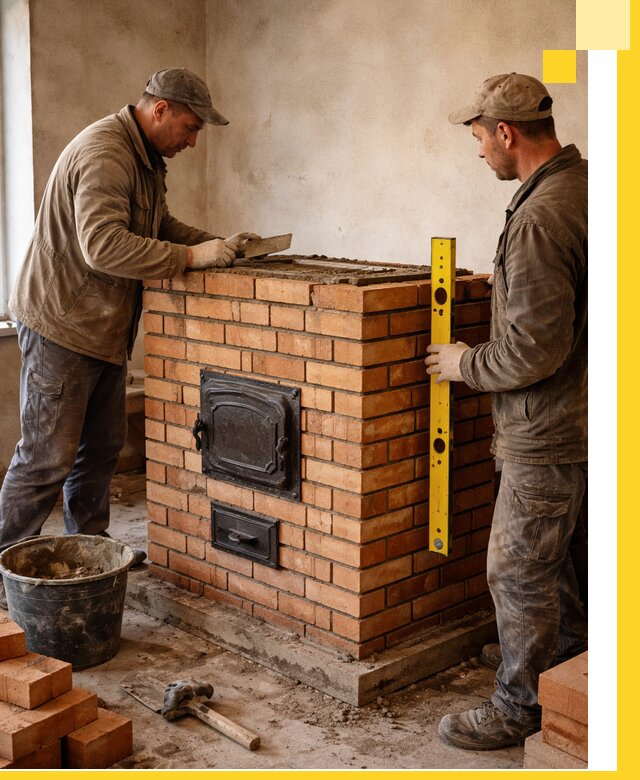 Отопительные печи под ключ в Лениногорске, установка и сборка