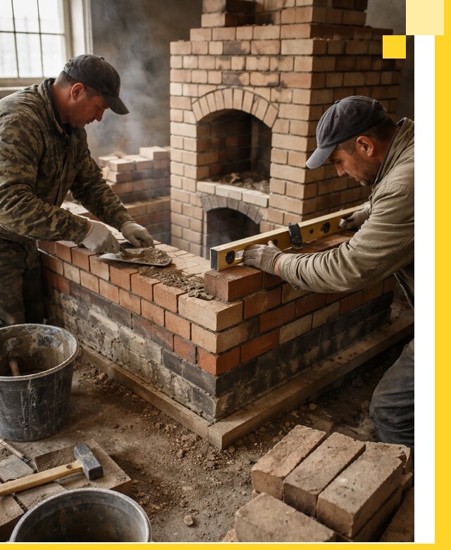 Изготовление и монтаж печей и каминов из кирпича в Лениногорске