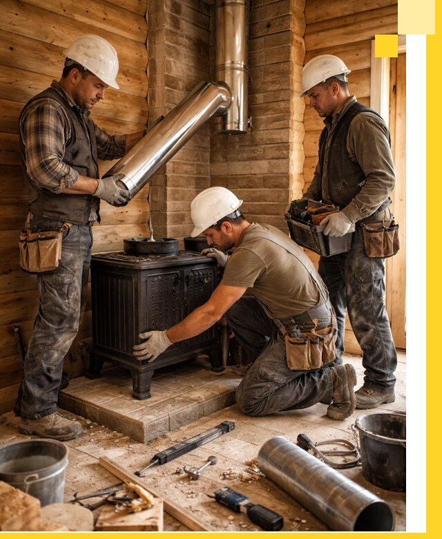 Профессиональный монтаж банных печей и дымоходов в Лениногорске