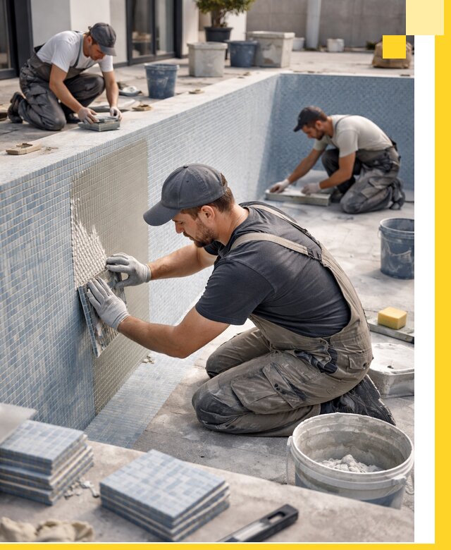 Облицовка бассейнов в Лениногорске плитка мозаика гидроизоляция