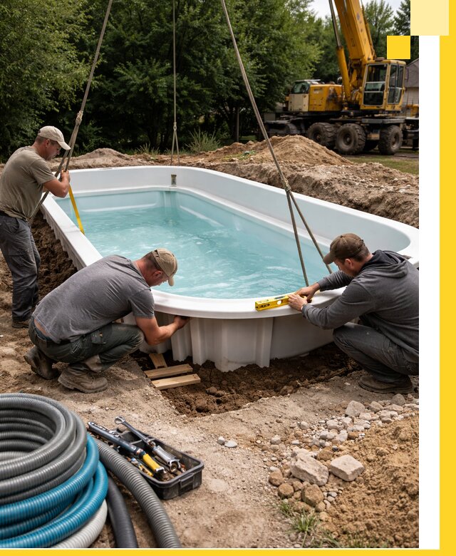 Установка и монтаж композитных бассейнов под ключ в Лениногорске