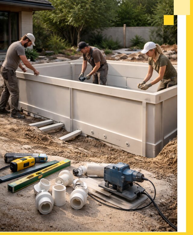 Установка полипропиленовых бассейнов под ключ в Лениногорске