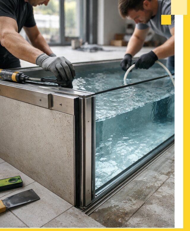 Проектирование и монтаж стеклянных бассейнов в Лениногорске