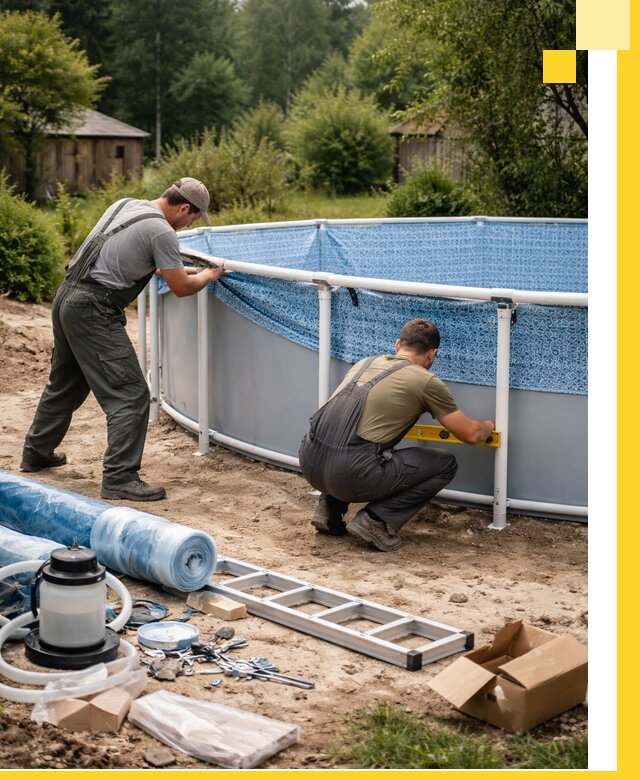 Установка и монтаж каркасных бассейнов в Лениногорске под ключ