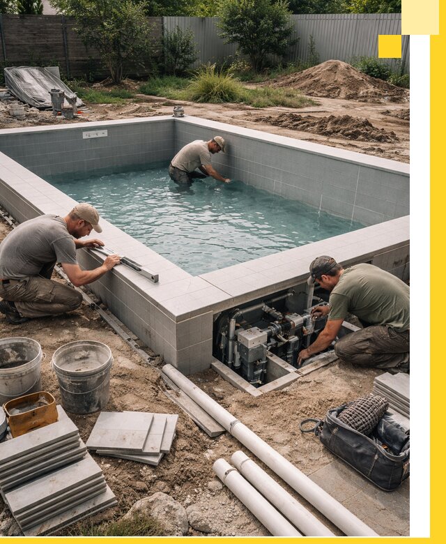 Строительство и монтаж бассейнов для дачи под ключ в Лениногорске