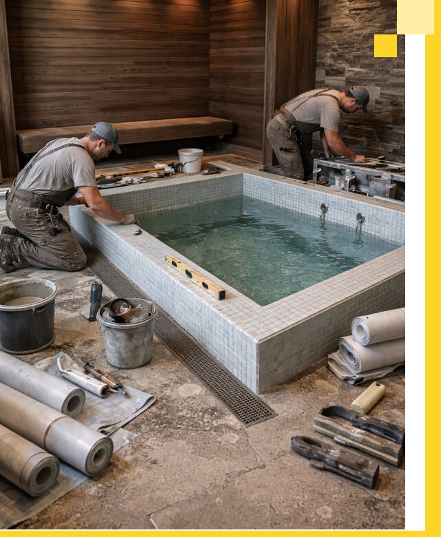 Установка и строительство бассейнов для сауны в Лениногорске