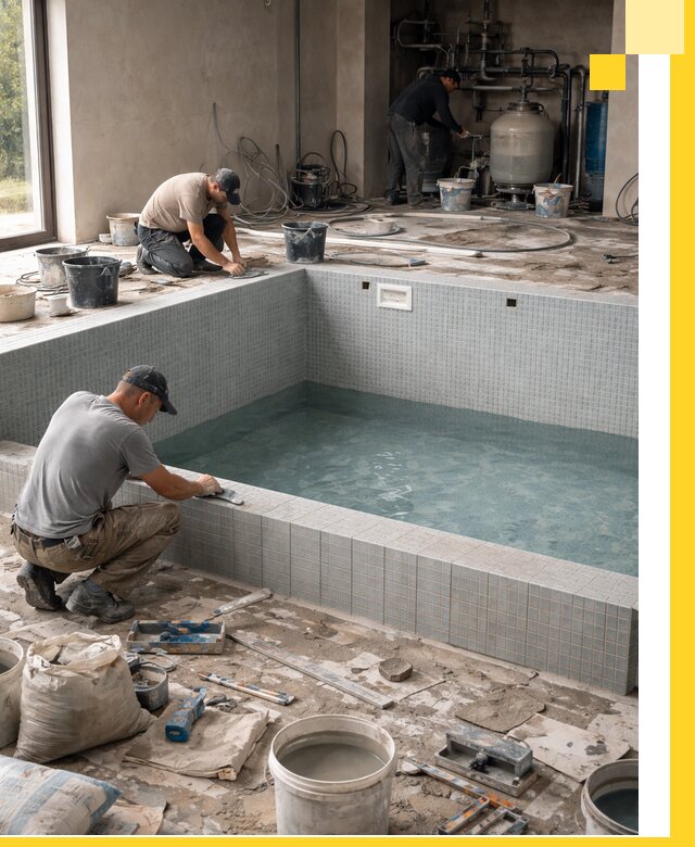 Строительство и монтаж бассейнов в помещении в Лениногорске