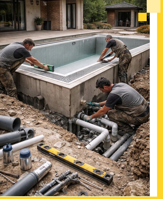 Строительство переливных бассейнов в Лениногорске под ключ