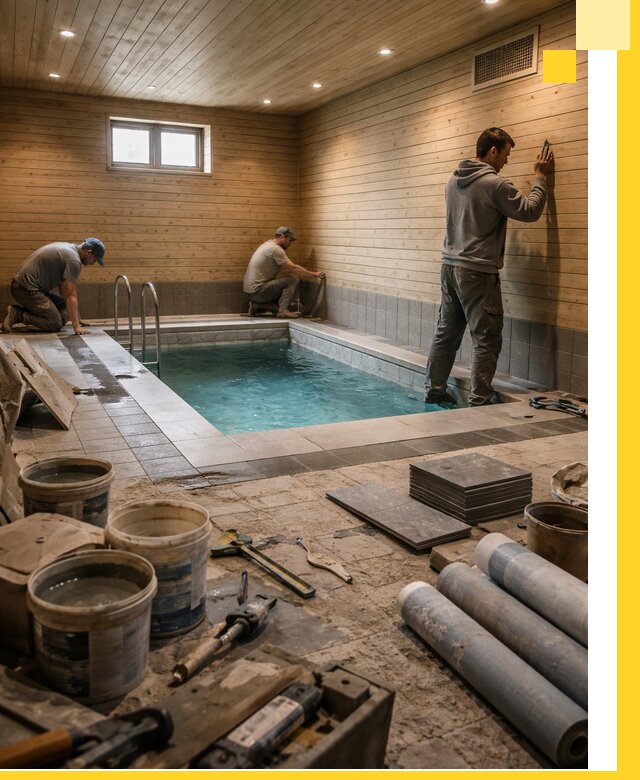 Строительство бани с бассейном и сауной под ключ в Лениногорске