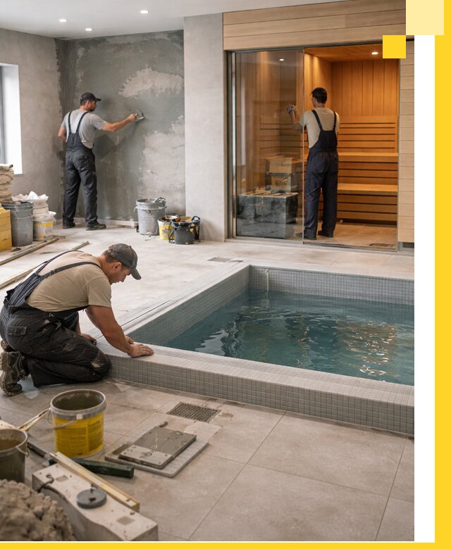 Проектирование и строительство сауны с бассейном в Лениногорске