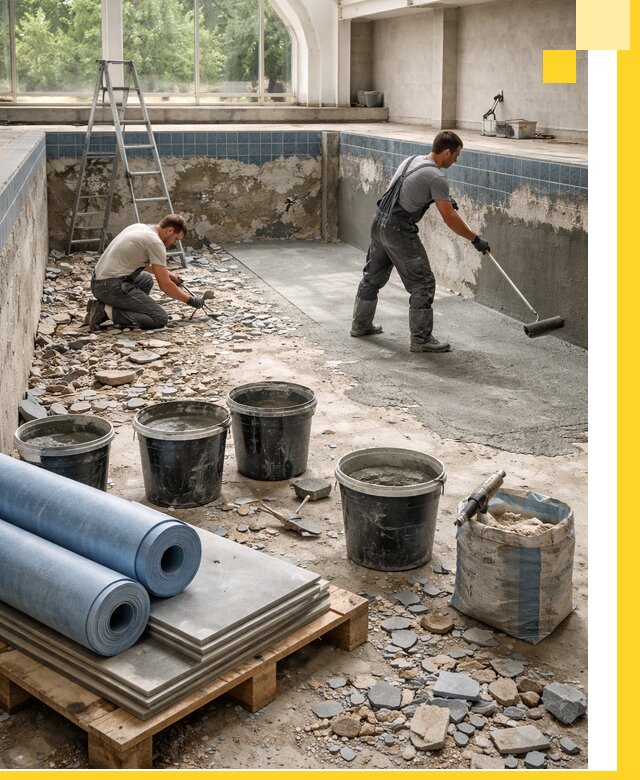 Реконструкция бассейнов в Лениногорске: ремонт, гидроизоляция