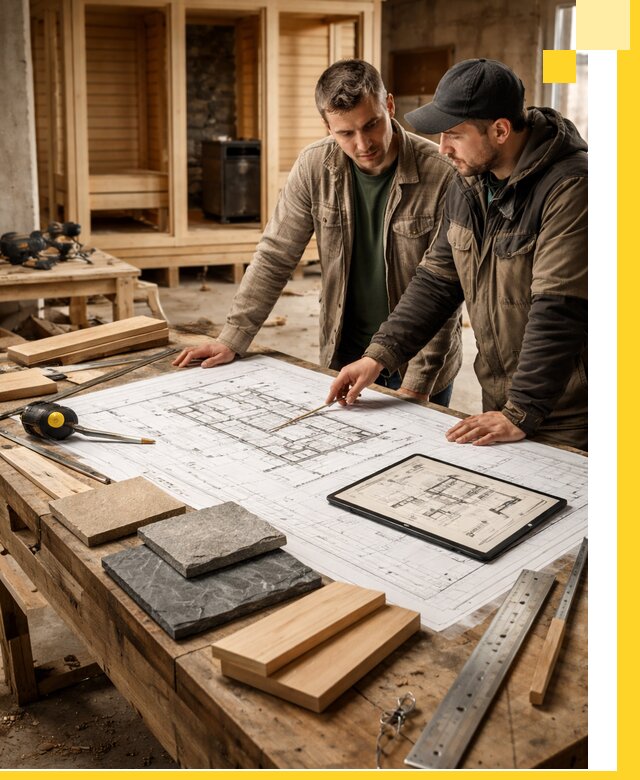 Проекты бань под ключ и планы строительства в Лениногорске