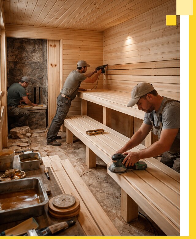 Профессиональная отделка бань в Лениногорске под ключ, с гарантией