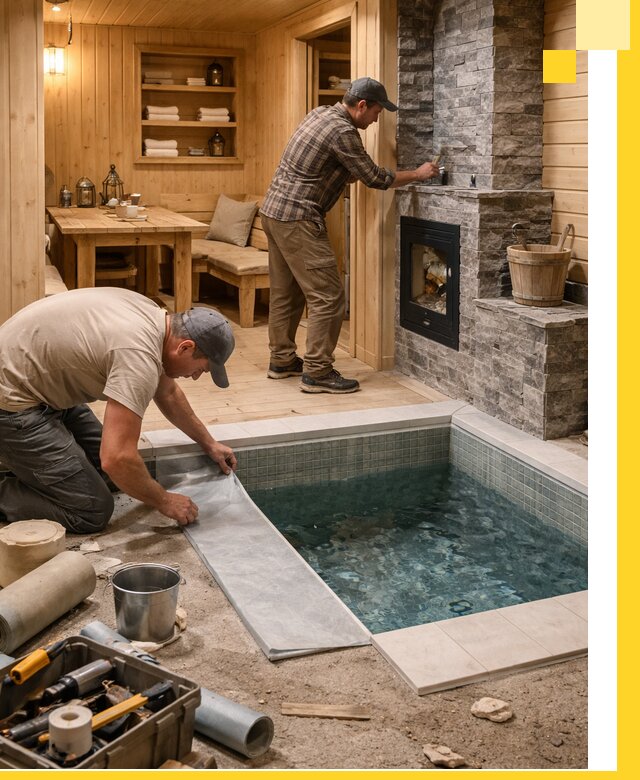 Строительство бань с комнатой отдыха под ключ в Лениногорске