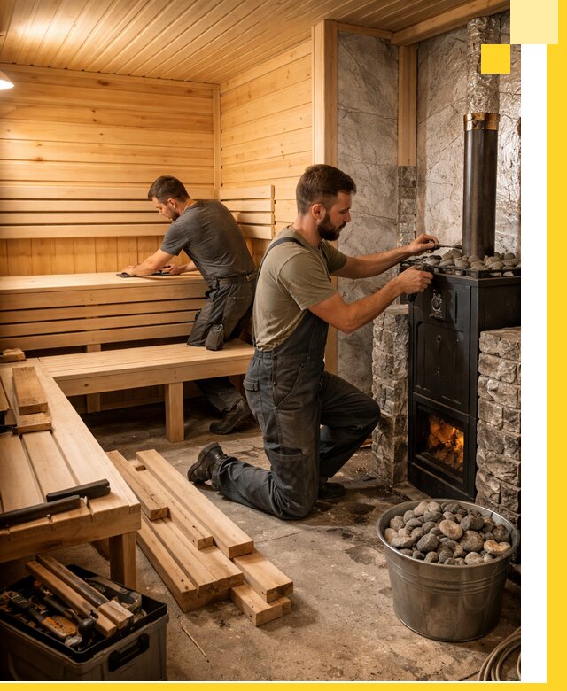 Дизайн и строительство интерьеров бань под ключ в Лениногорске