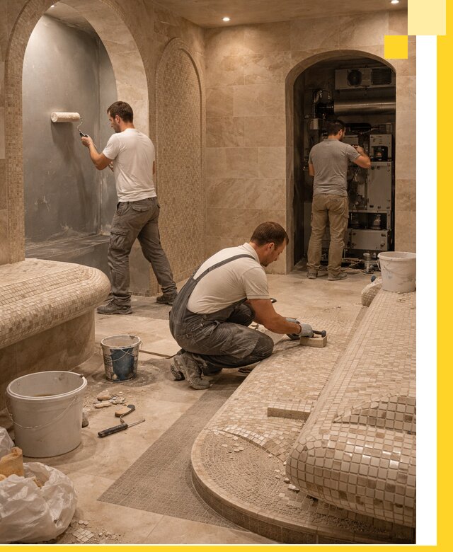 Строительство бани с хамамом и бассейном под ключ в Лениногорске