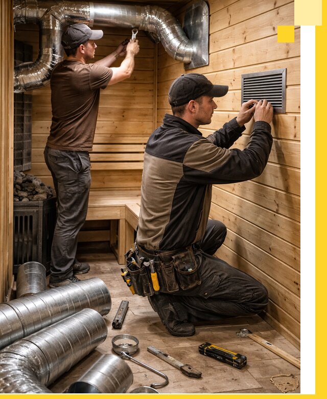 Проектирование и монтаж вентиляции бани в Лениногорске под ключ