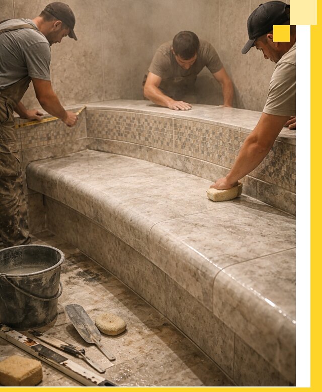 Изготовление и установка сидений для хамама в Лениногорске